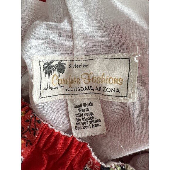 Women's Vintage Blouse & Circle Skirt Set & Belt, Red Lace Mixed Prints Size M - Picture 14 of 16